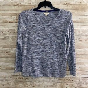 Cupio Blush Top, Blue, Size Medium, Crew neck, Knit, Long sleeve top